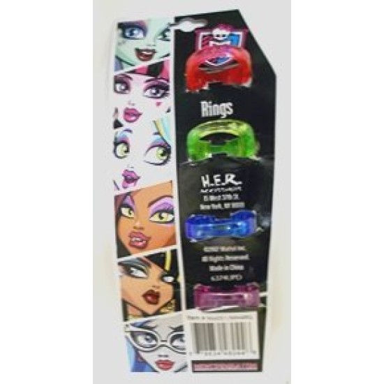 Anéis Monster High Luxo 4 unidades