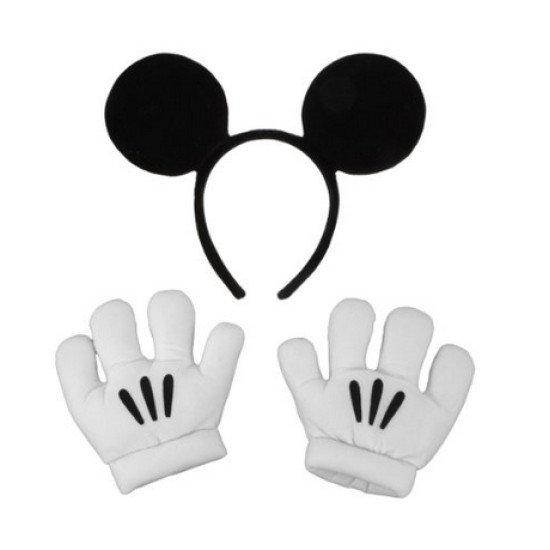 Luvas e Tiara do Mickey Mouse Disney Clássica
