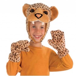 Máscara e Luvas Leopardo