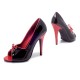 Sapato Alto Adulto Preto Vermelho