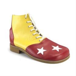 Sapato de Palhaço Amarelo e Vermelho com Estrela