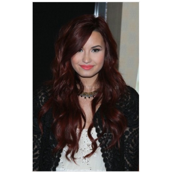 Peruca Celebridade Demi Lovato Morena Cabelo Humano Remy