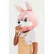 Cabeça Capacete/Máscara coelho Rosa Pelúcia Luxo