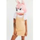 Cabeça Capacete/Máscara coelho Rosa Pelúcia Luxo