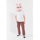 Cabeça Capacete/Máscara coelho Rosa Pelúcia Luxo