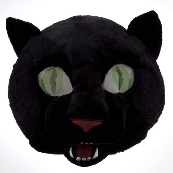Cabeça Capacete Máscara Pantera Pelúcia Luxo