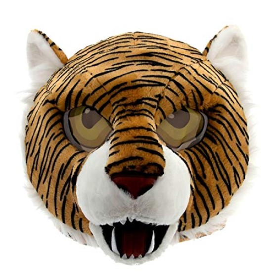 Cabeça Capacete Máscara Tigre Pelúcia Luxo