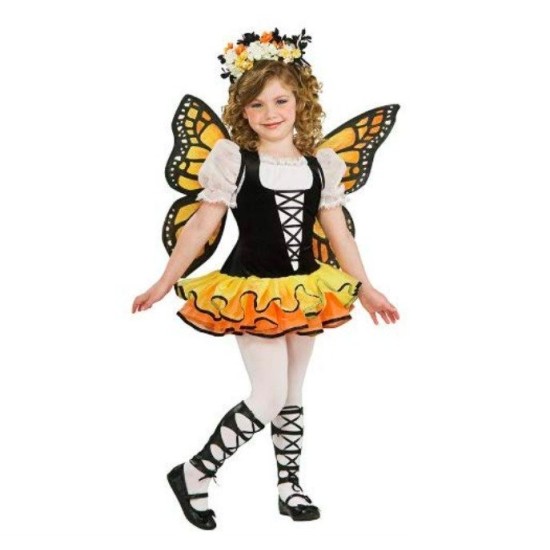 Fantasia Borboleta Laranja Infantil Luxo