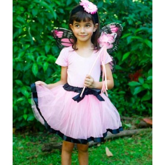 Fantasia Borboleta Rosa Infantil Luxo