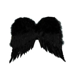 Asa Preta Adulto para Anjo Negro Luxo