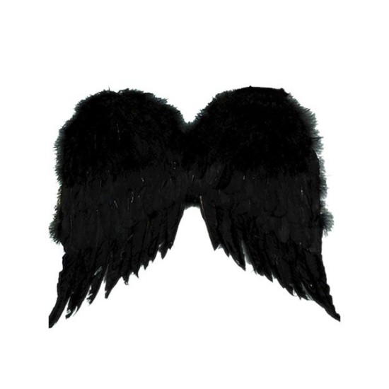 Asa Preta Adulto para Anjo Negro Luxo
