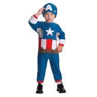 Fantasia Infantil Bebê Capitão América Luxo