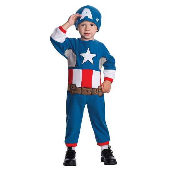 Fantasia Infantil Bebê Capitão América Luxo