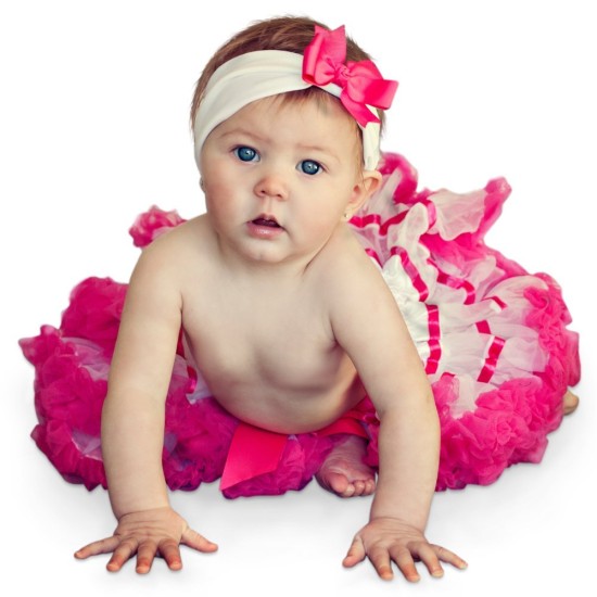 Fantasia Infantil Bebê Tutu Bailarina Branco e Pink