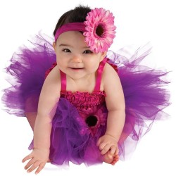 Fantasia Infantil Doce Flor Bailarina lilás Luxo