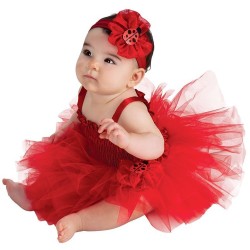 Fantasia Infantil Doce Joaninha Bailarina Vermelho Luxo