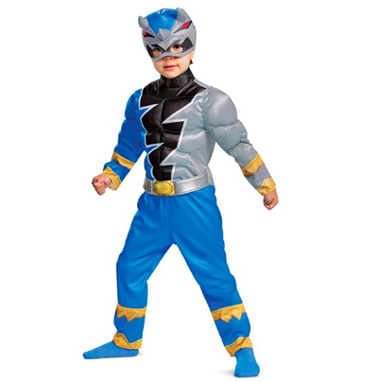 Fantasia Power Rangers Dino Fury Azul Infantil Luxo Bebê