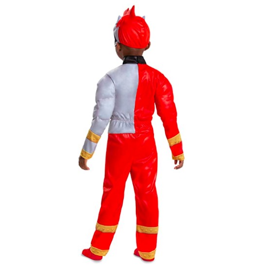 Fantasia Power Rangers Dino Fury vermelho Infantil Luxo Bebê
