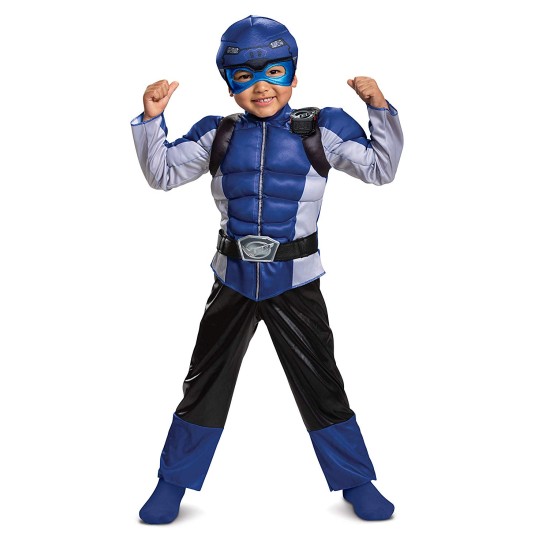 Fantasia Power Rangers Morfador Azul Luxo Infantil Bebê