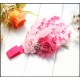 Tiara de Penas Rosa e Pink Bebês