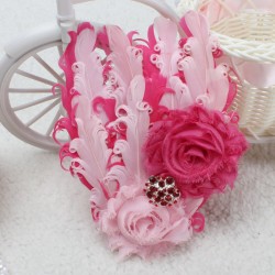 Tiara de Penas Rosa e Pink Bebês