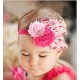 Tiara de Penas Rosa e Pink Bebês