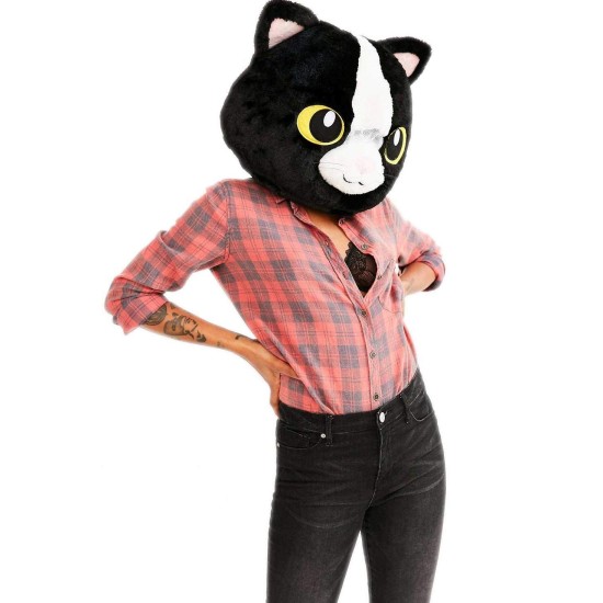Cabeça Capacete Máscara Gata Pelúcia Luxo