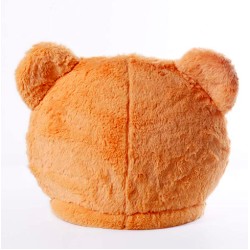 Cabeça Capacete Máscara Urso Pelúcia Luxo Marrom