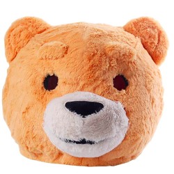 Cabeça Capacete Máscara Urso Pelúcia Luxo Marrom