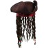 Chapéu com Tranças Jack Sparrow Clássico Luxo