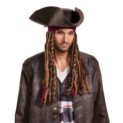 Chapéu com Tranças Jack Sparrow Clássica
