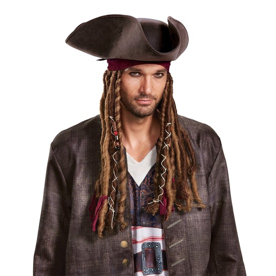 Chapéu com Tranças Jack Sparrow Clássica