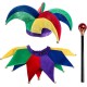 Chapéu Kit Bobo da Corte Palhaço Colorido Adulto Luxo