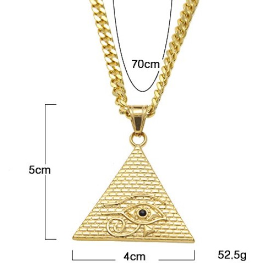 Colar Faraó Pirâmide Adulto Dourado Luxo