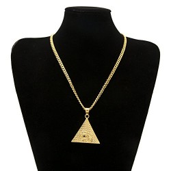 Colar Faraó Pirâmide Adulto Dourado Luxo