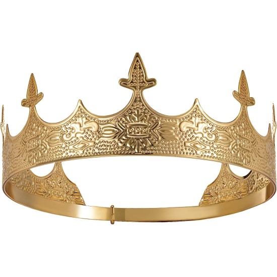 Coroa de Rei Rainha Real Clássica Dourada