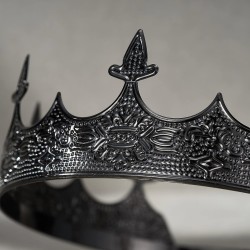 Coroa de Rei Rainha Real Clássica Preta