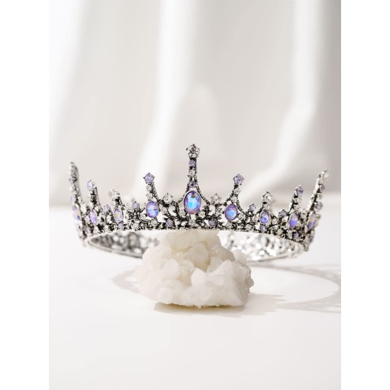 Coroa de Rei Rainha Real Prata Lavanda