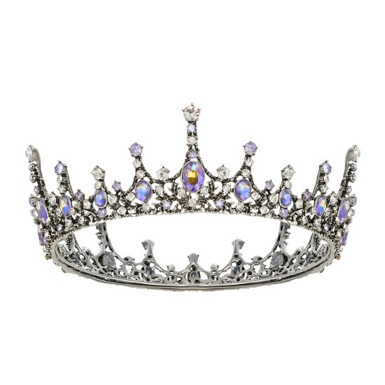 Coroa de Rei Rainha Real Prata Lavanda