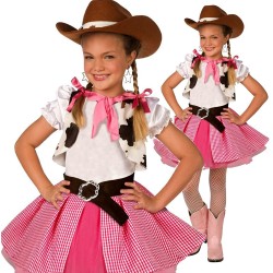 Fantasia Infantil Cowboy Cowgirl Pink Country Rosada
