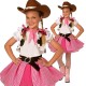 Fantasia Infantil Cowboy Cowgirl Pink Country Rosada