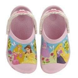 Sapato Crocs Infantil Princesas Rapunzel Bela e Aurora Disney