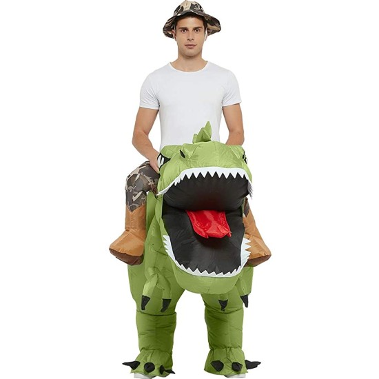 Fantasia Inflável Nas Costas do Dino Adulto