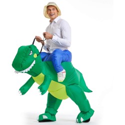 Fantasia Inflável Nas Costas do Dinossauro Adulto
