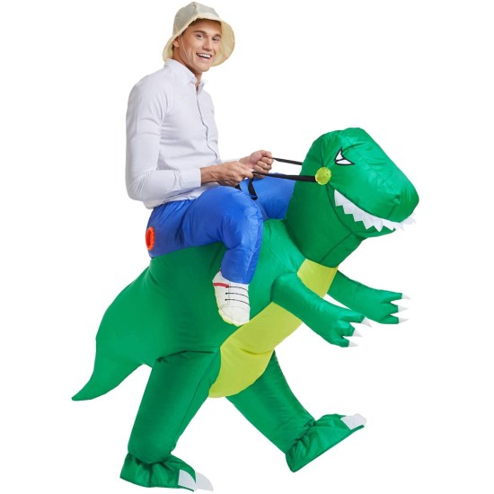Fantasia Inflável Nas Costas do Dinossauro Adulto
