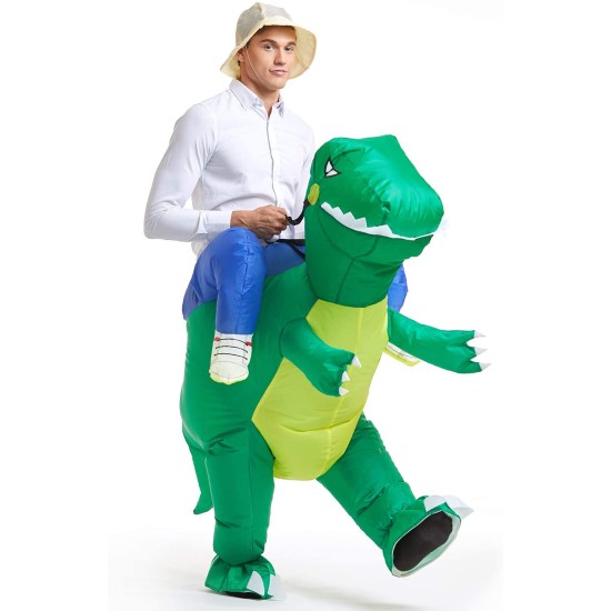 Fantasia Inflável Nas Costas do Dinossauro Adulto