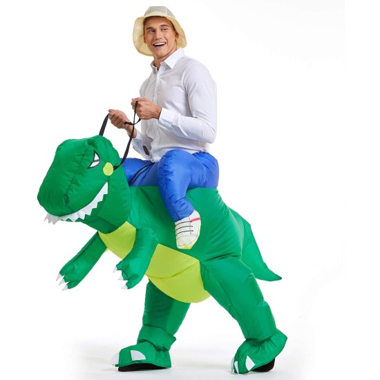 Fantasia Inflável Nas Costas do Dinossauro Adulto