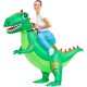 Fantasia Inflável Nas Costas do Dinossauro Verde Adulto