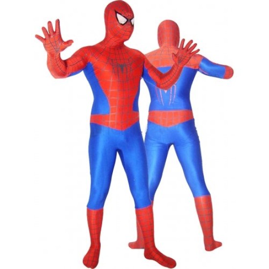 Fantasia Adulto Homem Aranha Spandex Vermelho e Azul 2