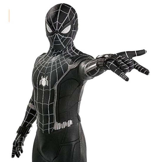 Fantasia Adulto Homem Aranha Spider Man Spandex Preto